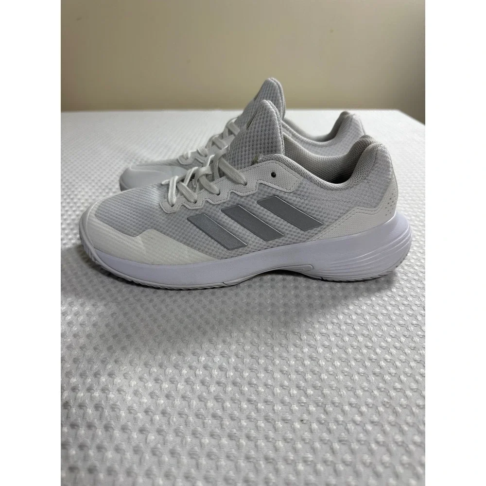 Adidas Tennis Shoes Womens 7 Gamecourt 2 White Silver EUC HQ8476
